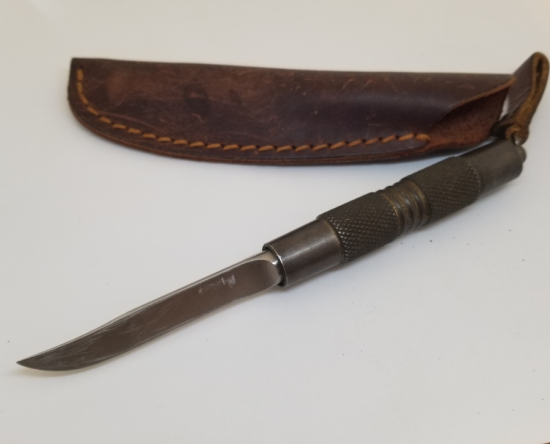 ORİJİNAL DERİ KILIFINDA ANTİKA KAMPÇI BIÇAĞI