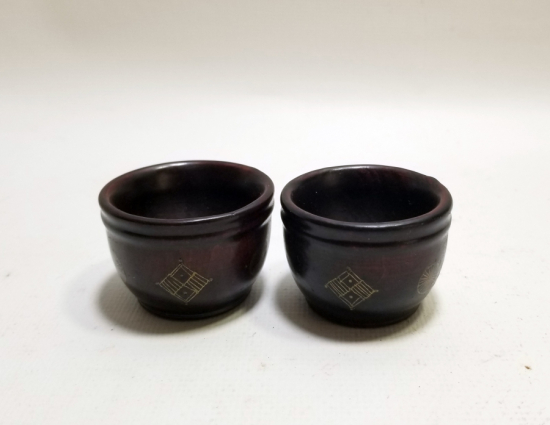 OSMANLI DÖNEMİ AFYON İŞİ ALTIN ÇAKMA İŞÇİLİKLİ ÇİFT ZEMZEM FİNCANI