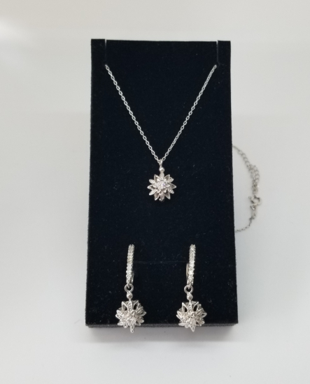 PIRLANTA TAŞLI KOLYE KÜPE TAKIMI