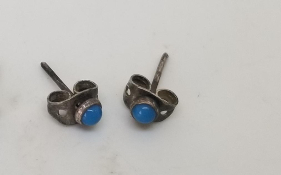 TURKUAZ TAŞLI GÜMÜŞ KÜPE