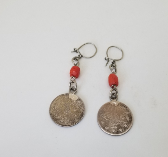 MERCANLI VE OSMANLI PARALI ÖZEL YAPIM GÜMÜŞ KÜPE