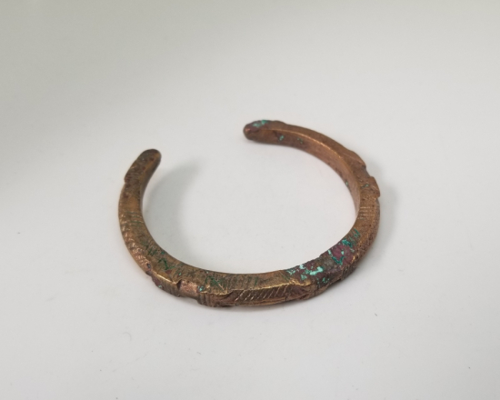 KABARTMA İŞÇİLİKLİ OSMANLI DÖNEMİ BRONZ BİLEKLİK - BİLEZİK