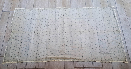 ANTİKA GÜMÜŞ TELKIRMA İŞÇİLİKLİ BÜYÜK BOY GELİN ÖRTÜSÜ