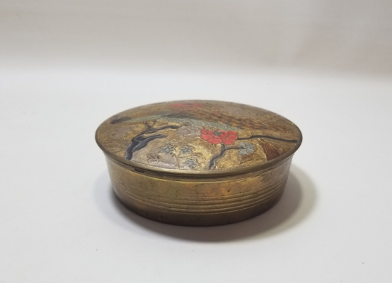 ÜZERİ MİNE İŞÇİLİKLİ ANTİKA KAPAKLI KUTU