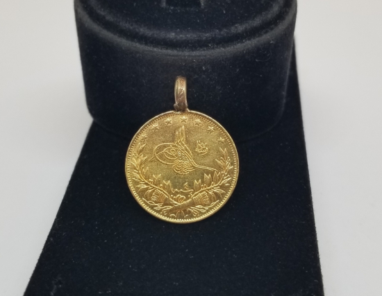 OSMANLI DÖNEMİ REŞAT ALTININDAN YAPILMIŞ ALTIN YÜZ GÖRÜMLÜLÜĞÜ KOLYESİ