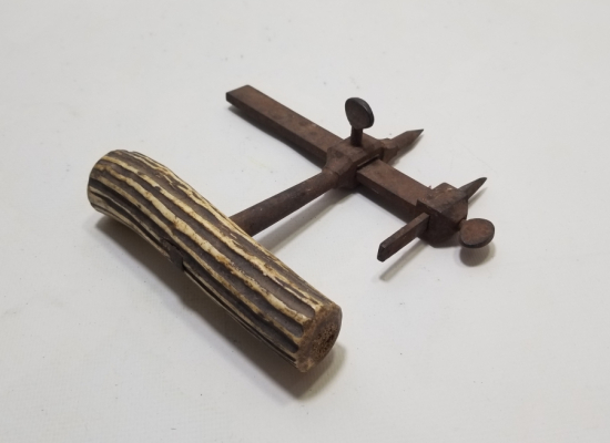 OSMANLI DÖNEMİ GEYİK BOYNUZU SAPLI NADİR MARANGOZ PERGELİ