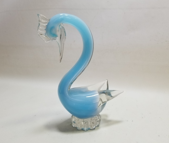 MURANO TARZI ANTİKA KUĞU FORMLU CAM BİBLO