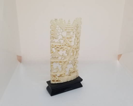 EL OYMA İŞÇİLİKLİ ANTİKA FİLDİŞİ MASAÜSTÜ OBJESİ