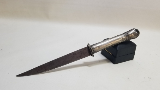 GÜMÜŞ SAPLI OSMANLI DÖNEMİ ÇERKES İŞİ KUŞAK KAMASI