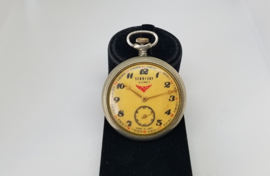 TEPEDEN KURMALI ANTİKA SERKISOF MARKA CEP SAATİ