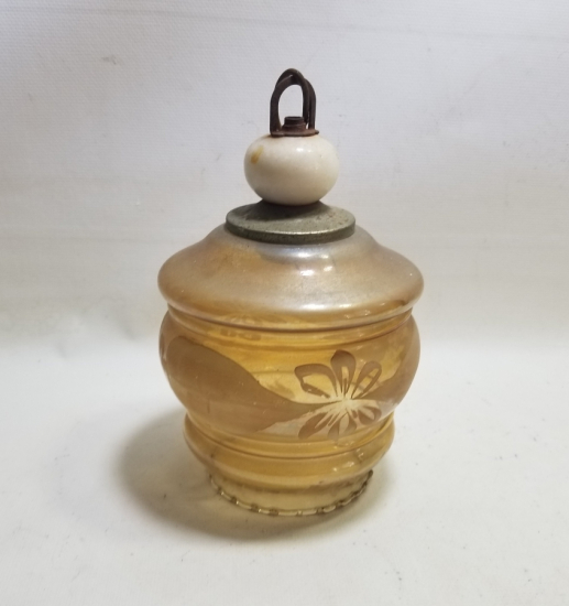 ÜZERİ PORSELEN BONCUKLU ANTİKA FRANSIZ LAMBA