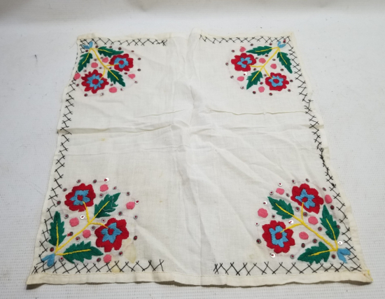 OSMANLI DÖNEMİ DÖRT KÖŞESİ İŞLİ SÖZ MENDİLİ - ÇEVRE