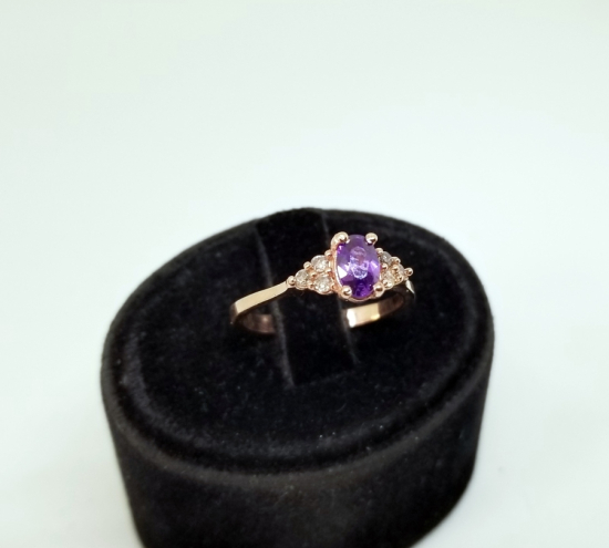 PIRLANTA VE AMETİST TAŞLI ÖZEL YAPIM YÜZÜK