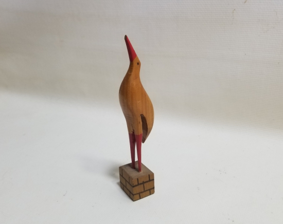 EL YAPIMI ANTİKA AHŞAP KUŞ FİGÜRÜ