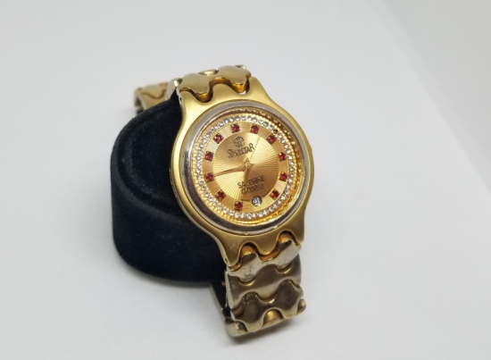 İSVİÇRE YAPIMI ÇALIŞIR DURUMDA ALTIN KAPLAMA KOL SAATİ