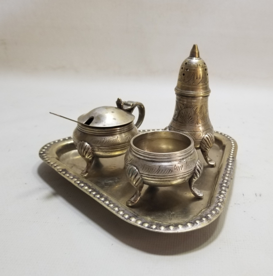 GÜMÜŞ KAPLAMA ANTİKA BAHARAT TAKIMI