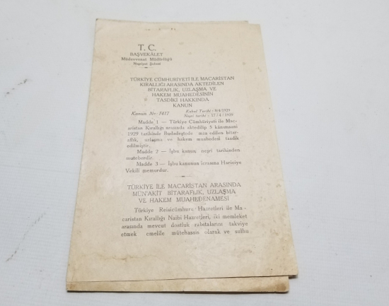 1929 TARİHLİ RESMİ GAZETE