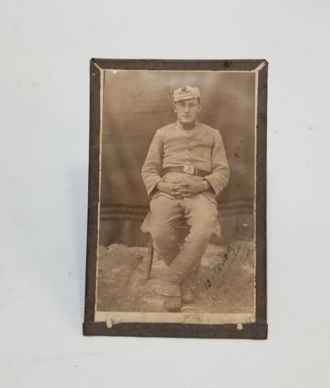 ORİJİNAL ÇERÇEVESİNDE ANTİKA ASKER FOTOĞRAFI