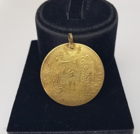 OSMANLI DÖNEMİ ALTIN KAPLAMA RUM VAFTİZ KOLYESİ