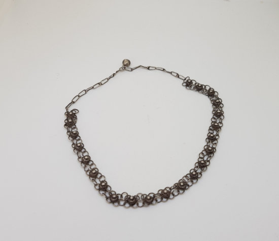 GÜHERZE İŞÇİLİKLİ ÖZEL YAPIM ANTİKA GÜMÜŞ HALHAL