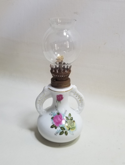 NADİR TİPTE ANTİKA PORSELEN GAZ LAMBASI