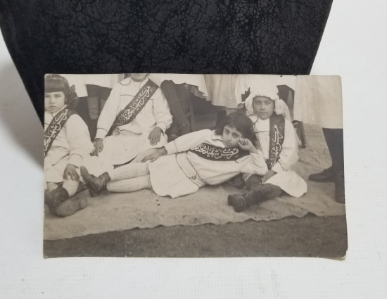 KIZ MEKTEBİ ÖĞRENCİLERİ GÖRSELLİ OSMANLI DÖNEMİ NADİR FOTOĞRAF