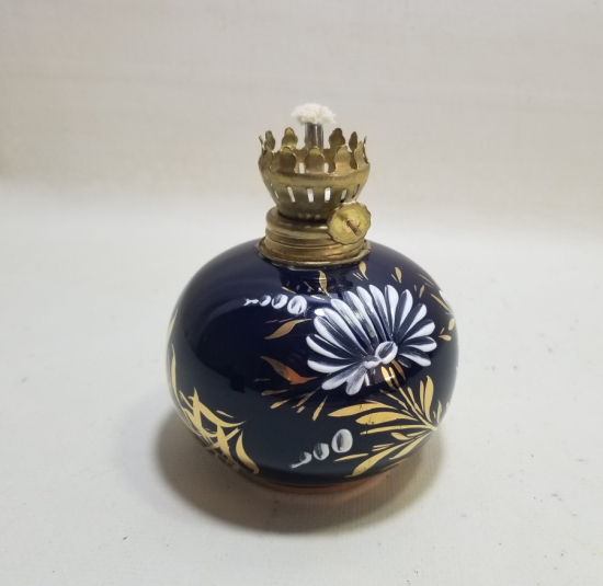 EL BOYAMA İŞÇİLİKLİ ANTİKA PORSELEN FRANSIZ GAZ LAMBASI