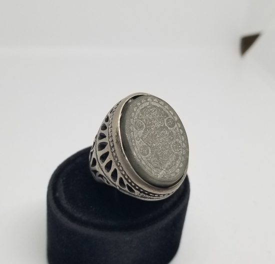 ÜZERİ AYETLERLE BEZELİ ÖZEL YAPIM GÜMÜŞ YÜZÜK