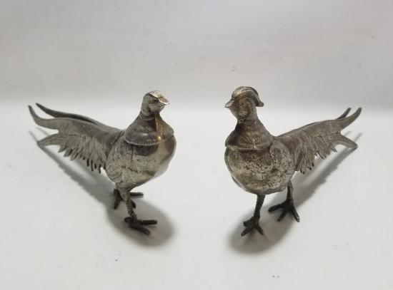 GÜMÜŞ KAPLAMA DEKORATİF ÇİFT TAVUS KUŞU BİBLOSU