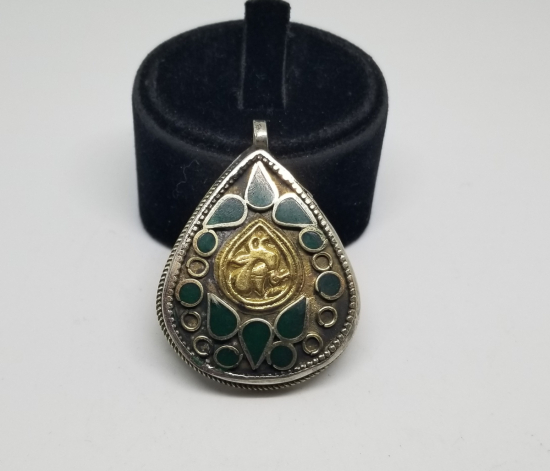 ARMUDİ FORMDA TÜRKMEN İŞİ ANTİKA KOLYE