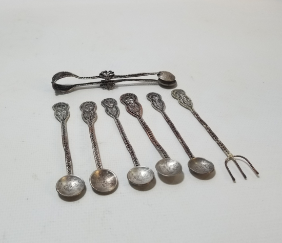 UÇLARINDA OSMANLI PARASI BULUNAN OSMANLI DÖNEMİ GÜMÜŞ ÇAY KAŞIĞI TAKIMI