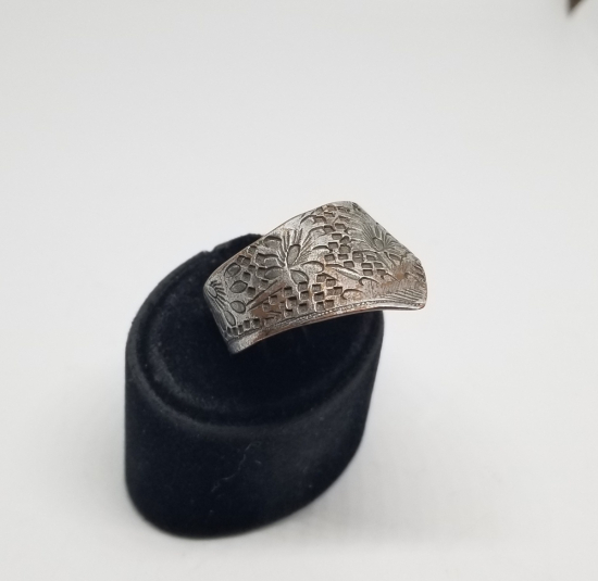 OSMANLI DÖNEMİ KABARTMA İŞÇİLİKLİ ZİHGİR - OKÇU YÜZÜĞÜ