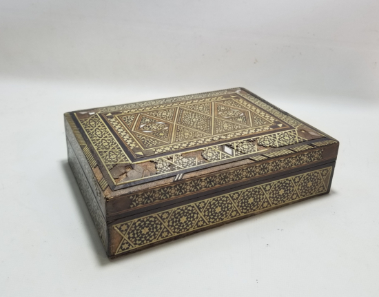 OSMANLI DÖNEMİ MARKUTERİ İŞÇİLİKLİ EL YAPIMI BÜYÜK BOY KUTU