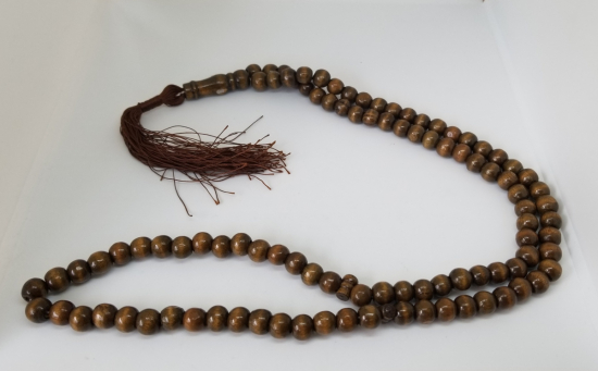 İÇİNDE KABE-İ ŞERİF GÖRSELİ BULUNAN MİKRO FOTOĞRAFLI OSMANLI DÖNEMİ AHŞAP NAMAZ TESPİHİ