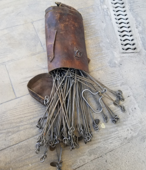 OSMANLI DÖNEMİ ORİJİNAL DERİ KABINDA NADİR GUNTERS ZİNCİRİ