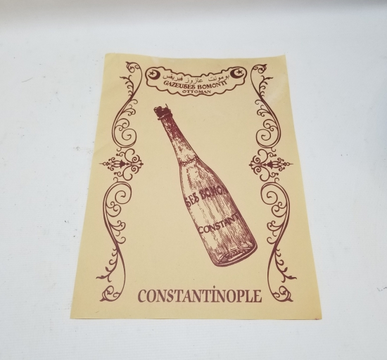 OSMANLI DÖNEMİ ÇOK NADİR BOMONTİ GAZOZ REKLAMI AFİŞİ