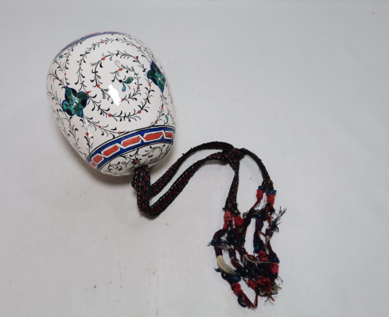 ORİJİNAL ASKISIYLA ANTİKA EL BOYAMA NADİR KÜTAHYA ASKI TOPU