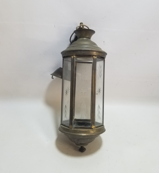 OSMANLI DÖNEMİ LAMBAYA DÖNÜŞTÜRÜLMÜŞ KRİSTAL CAMLI ANTİKA EL MUMLUĞU