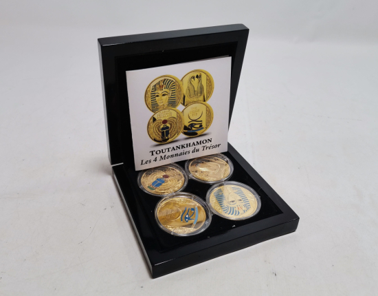 ORİJİNAL KUTUSUNDA TUTANKHAMON ALTIN KAPLAMA HATIRA PARA SETİ