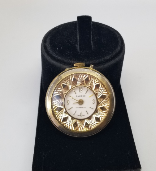 ALTIN KAPLAMA ANTİKA KURMALI ZENNE CEP SAATİ