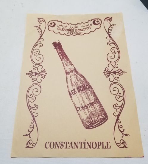 OSMANLI DÖNEMİ ÇOK NADİR BOMONTİ GAZOZ REKLAMI AFİŞİ
