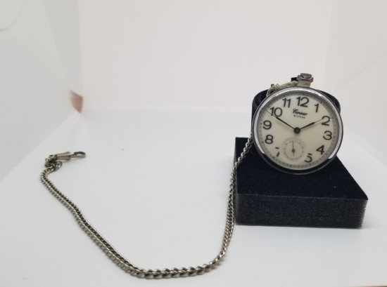 ORİJİNAL KÖSTEĞİYLE KURMALI ANTİKA CEP SAATİ