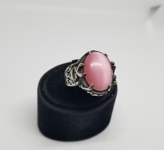 SEDEF TAŞLI KABARTMA İŞÇİLİKLİ GÜMÜŞ YÜZÜK