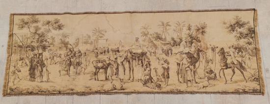 PAZAR YERİ KONULU OSMANLI DÖNEMİ ORYANTALİST GOBLEN PANO