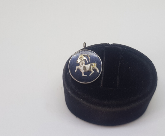 ÖZEL YAPIM OLTU TAŞI KOÇ BURCU ANTİKA KOLYE