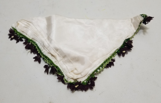 İĞNE OYA İŞÇİLİKLİ KULLANILMAMIŞ OSMANLI DÖNEMİ OYALI İPEK KREP