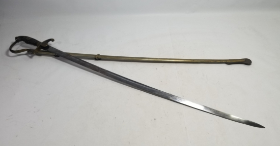 1. DÜNYA SAVAŞI DÖNEMİ BOYNUZ SAPLI VE AY YILDIZLI OSMANLI HAFİF SÜVARİ KILICI