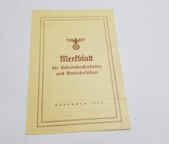 2. DÜNYA SAVAŞI DÖNEMİ ALMAN TÜTÜN PERAKENDECİLERİ İÇİN HAZIRLANMIŞ BROŞÜR