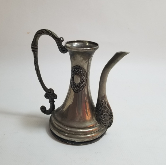 GÜMÜŞ KAPLAMA DEKORATİF SÜRAHİ FORMLU MASA ÜSTÜ OBJESİ