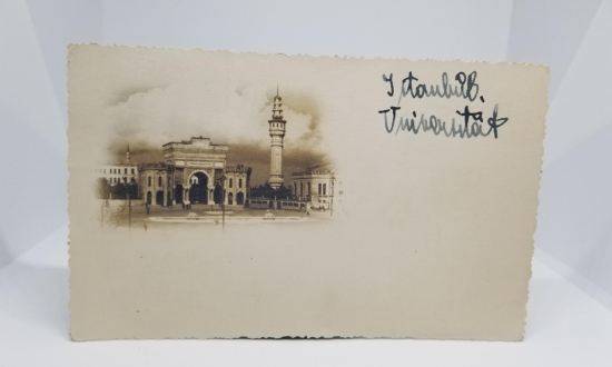 İSTANBUL ÜNİVERSİTESİ GÖRSELLİ VE NAZİ DAMGALI 2. DÜNYA SAVAŞI DÖNEMİ NADİR KARTPOSTAL